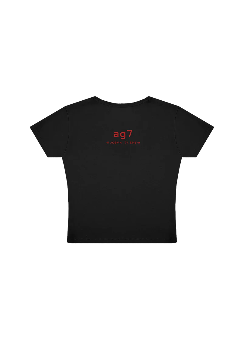ag7 cropped black t-shirt